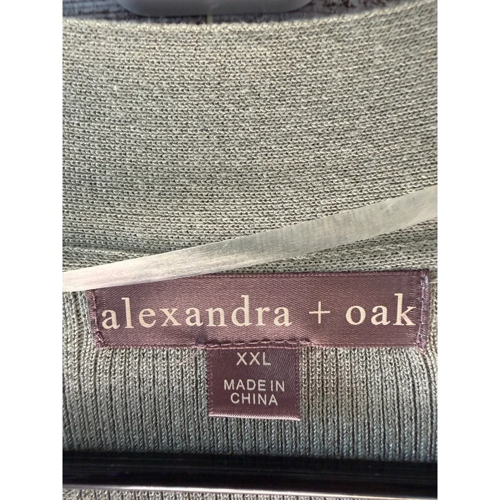 Alexandra + Oak Longline Cardigan Sweater Size XXL Oregano Green Pockets NWT